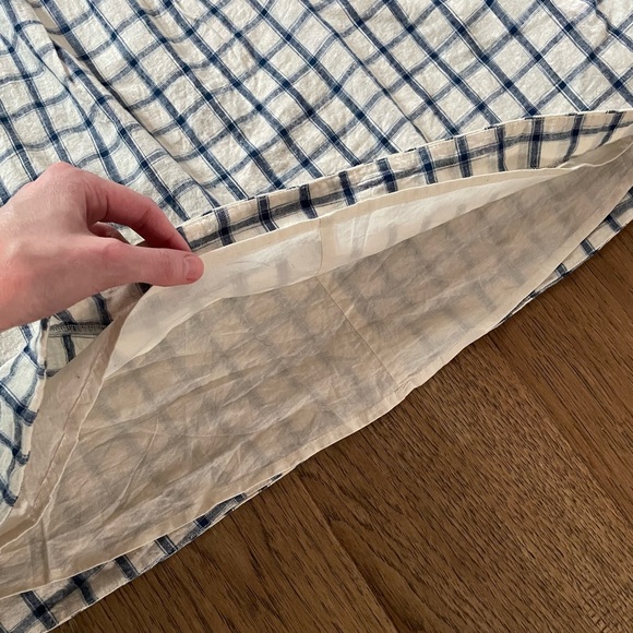 Madewell Linen Windowpane Check Dress with Embroidery - Picture 14 of 15